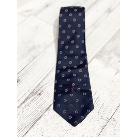 Yves Saint Laurent Dark Blue Tie with Red Dots YSL